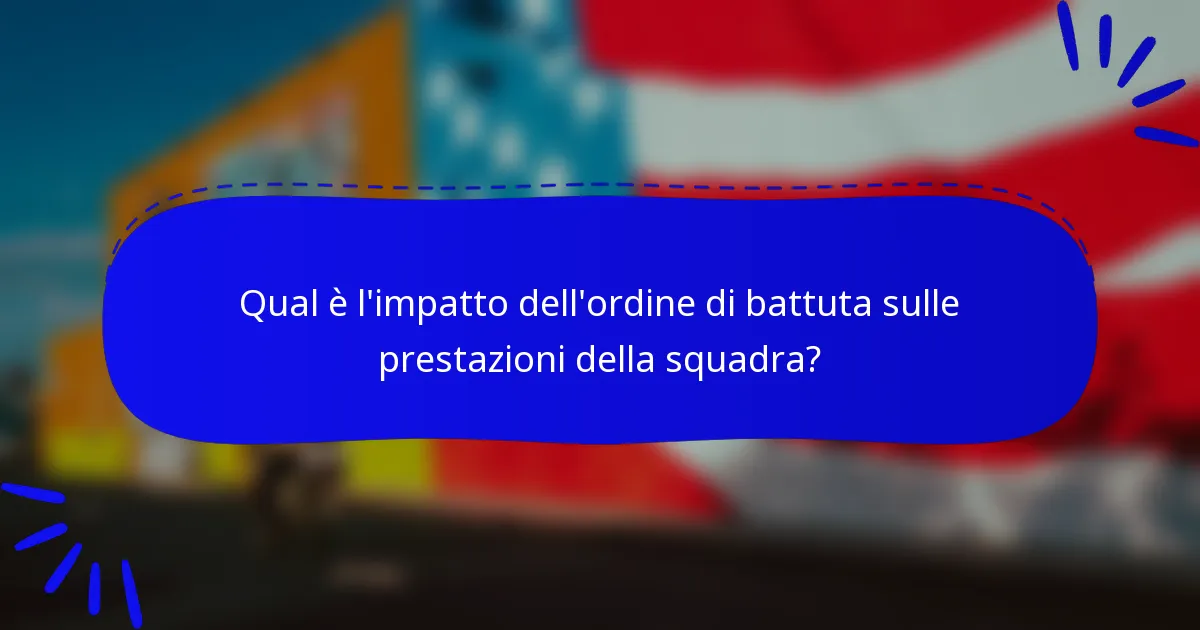 Qual è l'impatto dell'ordine di battuta sulle prestazioni della squadra?