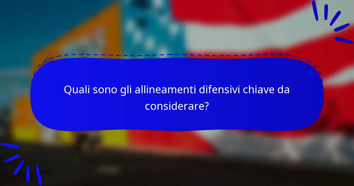 Quali sono gli allineamenti difensivi chiave da considerare?